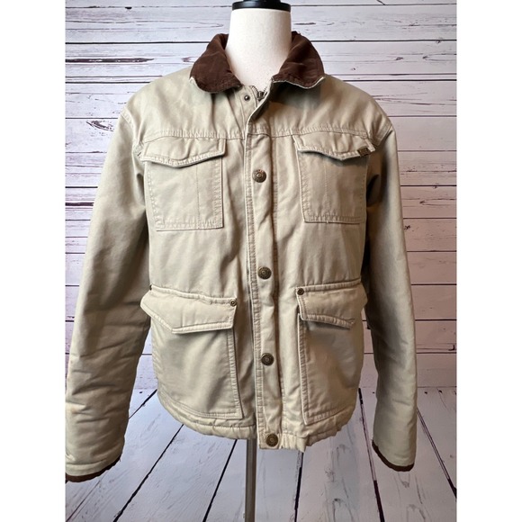 Wrangler Hero Jacket Small Mens Sherpa Lined Corduroy Canvas Chore Trucker Coat - Picture 1 of 16